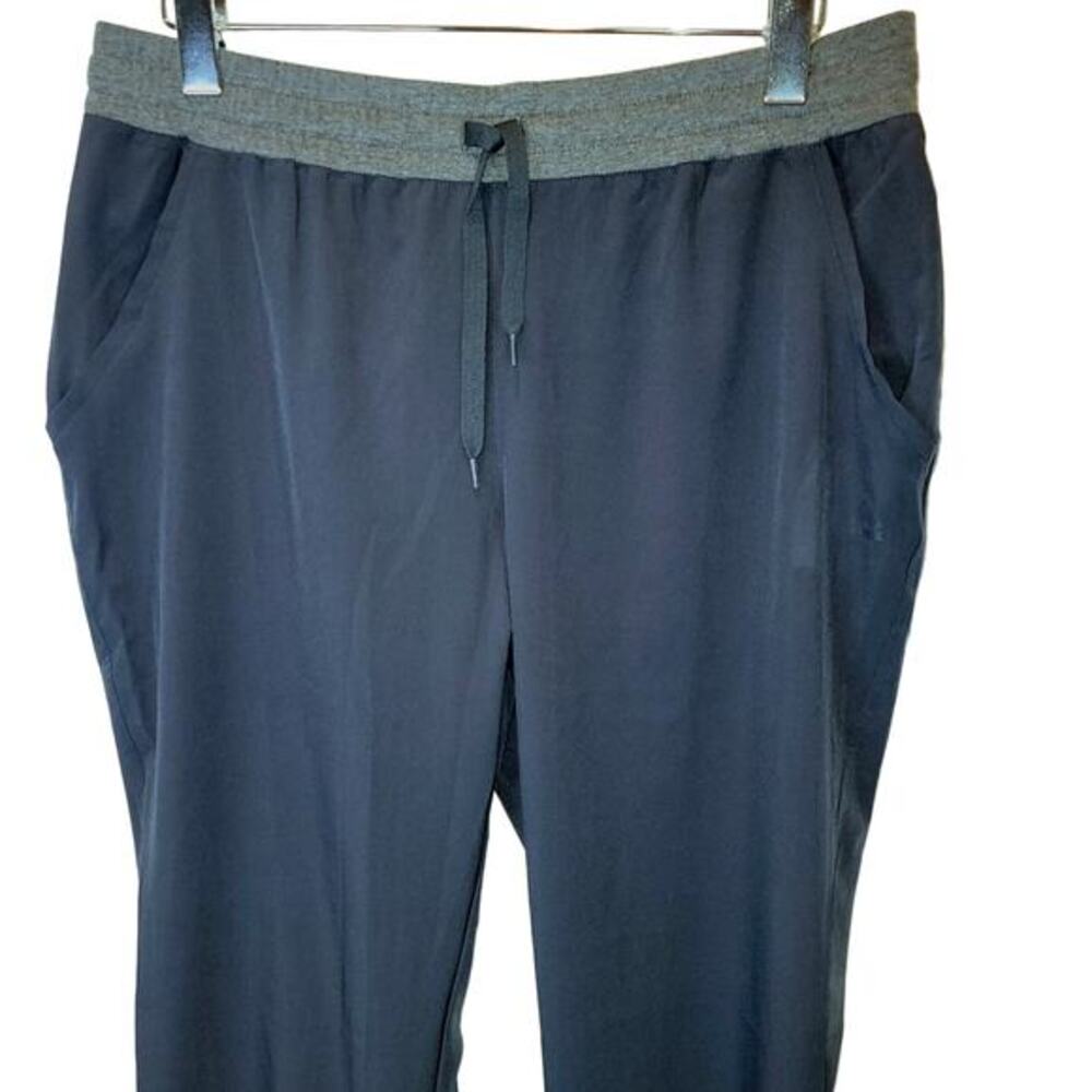 RBX Jogger Workout Pants Womens Large Pull-On Woven Navy Blue Gray Drawstring - Picture 3 of 8